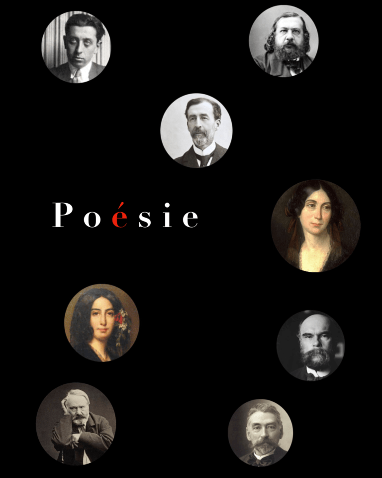 cette image représente de grands poètes célèbres : Rimbaud, Verlaine, Apollinaire, Baudelaire